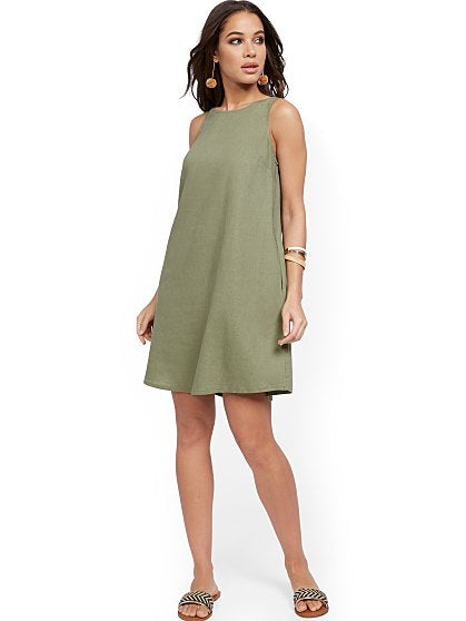49.95 SLVLESS LINEN DRESS