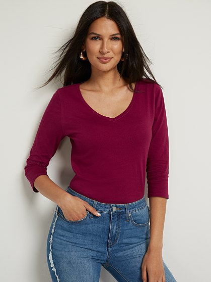 24.95 3/4 SLV VNECK PERFE