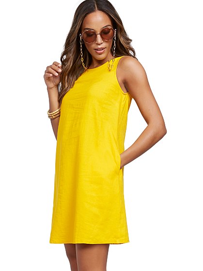 49.95 SLVLESS LINEN DRESS