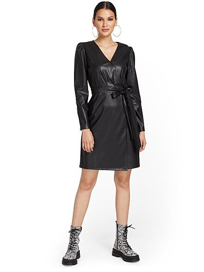 79.95 PU WRAP DRESS