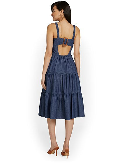 89.95 DARK WASH MIDI