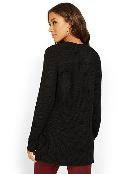 39.95 VNECK SHAKER TUNIC