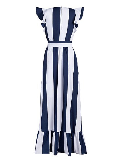 89.95 FLOUNCE STRIPE MAXI