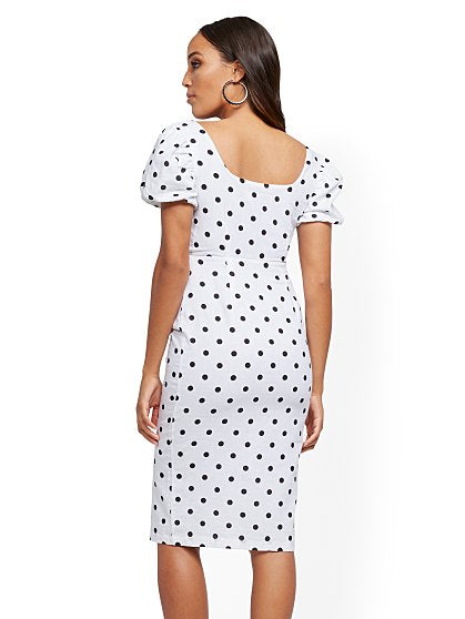 79.95 PUFF SLV MIDI DRESS