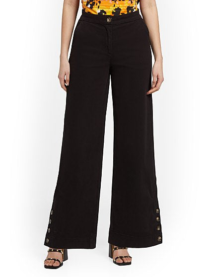 74.95 TWILL BUTN WIDE LEG