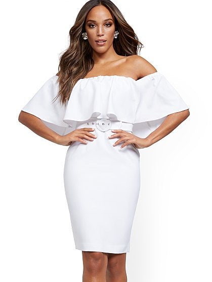 69.95 FLOUNCE SHEATH DRES