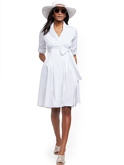 79.95 POPLIN WRAP DRESS