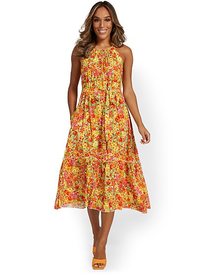 89.95 HALTER TIERED MIDI
