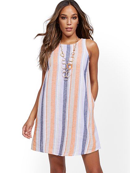59.95 SLVLESS LINEN DRESS