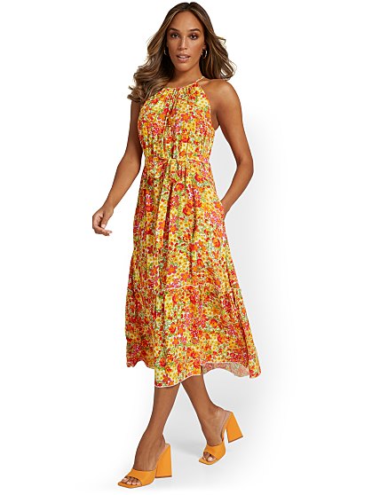 89.95 HALTER TIERED MIDI