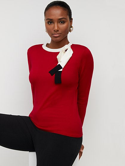 54.95 TIPPED BOW SWEATER