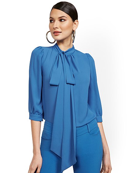 46.95 T BOW BLOUSE SOLID