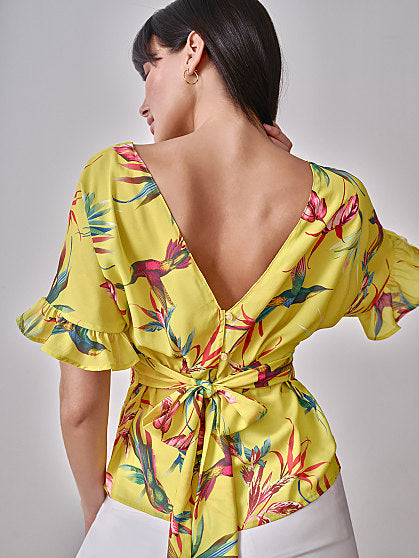 49.95 BOW BK TOP RUFFLE