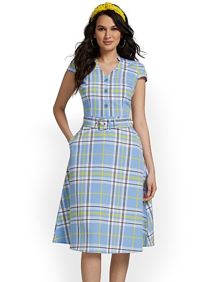 89.95 CAP SLV PLAID FLARE