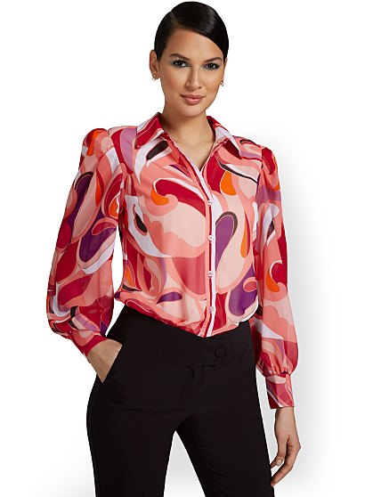 64.95 CHIFFON BUTTN BLOUS