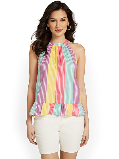 44.95 MULTI STRIPE RUFFLE