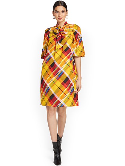 69.95 PLAID BOW SHIFT