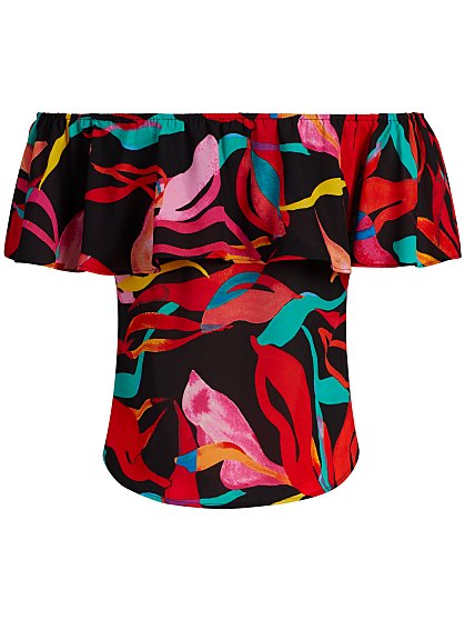 49.95 OTS RUFFLE TOP PRT