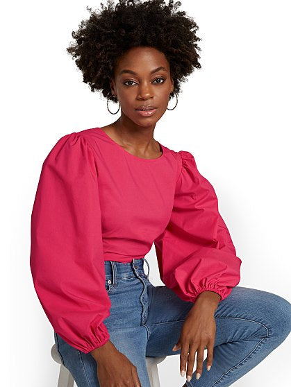 54.95 TIE BACK POPLIN TOP
