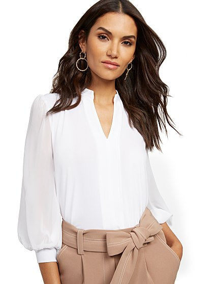 49.95 FRAMED NECK BLOUSE