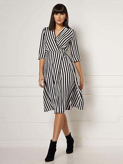 89.95 STRIPE WRAP DRESS