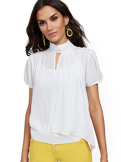 44.95 T SCARF TIE BLOUSE
