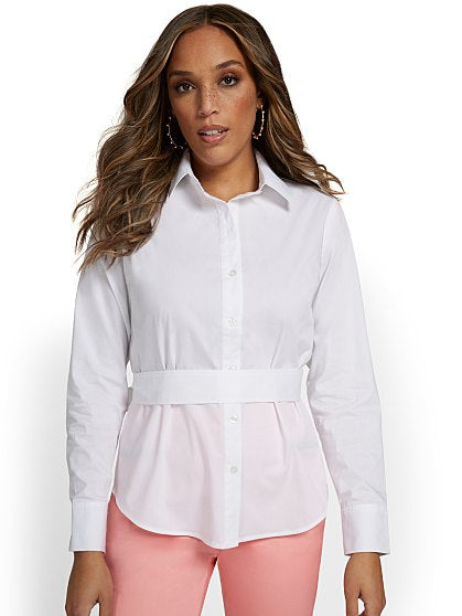 59.95 POPLIN TIE BCK SHIR