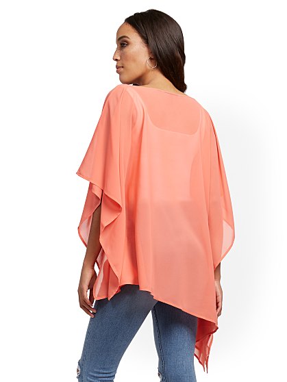 49.95 SOLID ASYM PONCHO