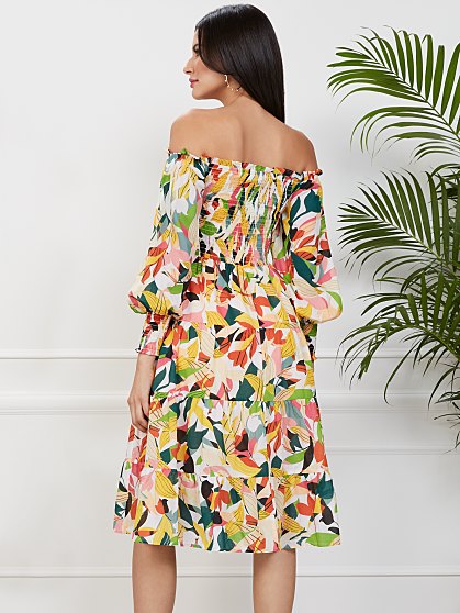 79.95 SMOCKED PRINT MIDI