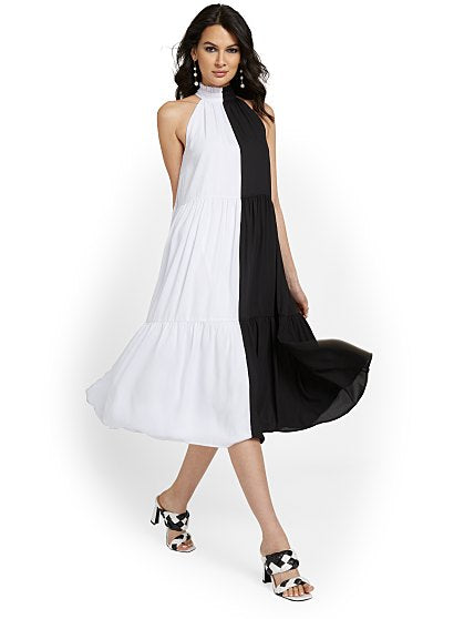 89.95 TIERED HALTER MIDI