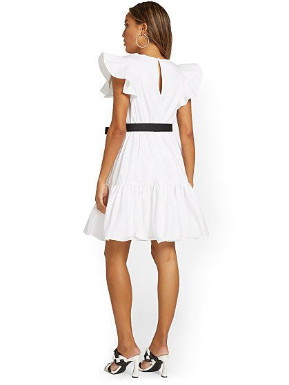 69.95 POPLIN RUFFLE SLV