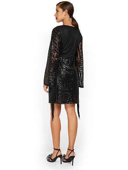 99.95 FRINGE SEQUIN DRS