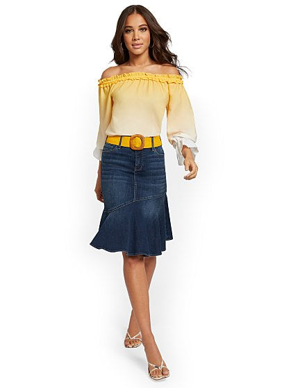 64.95 ASYM SKIRT BLUEBERY