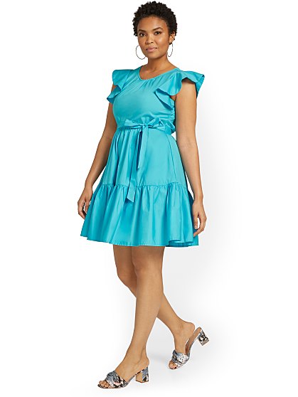 69.95 POPLIN RUFFLE SLV