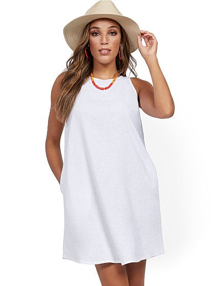 49.95 SLVLESS LINEN DRESS