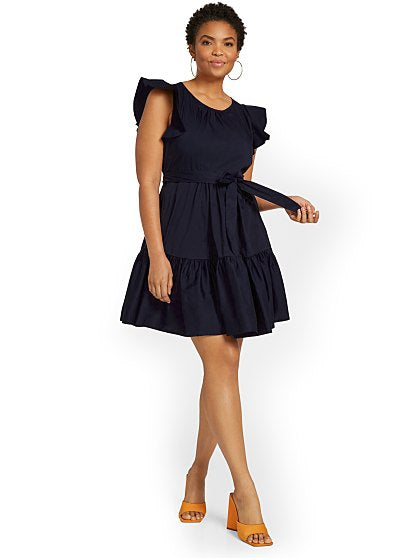 69.95 POPLIN RUFFLE SLV