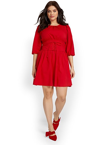 79.95 CORSET POPLIN DRESS