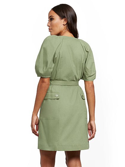79.95 VNECK BTN SHRT DRES