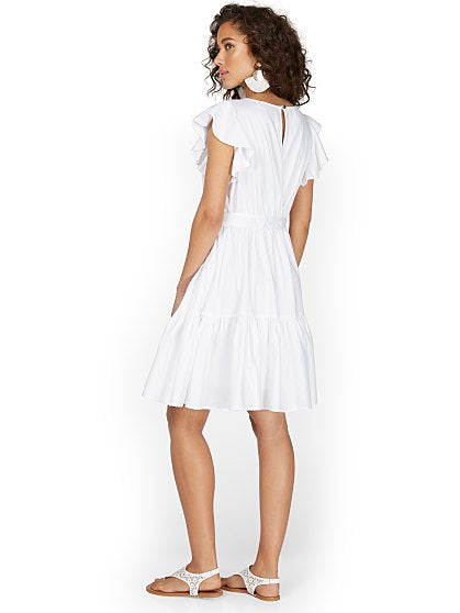 69.95 RUFFLE POPLIN DRS