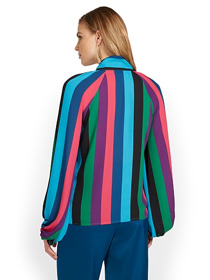 59.95 TIE NECK LS BLOUSE