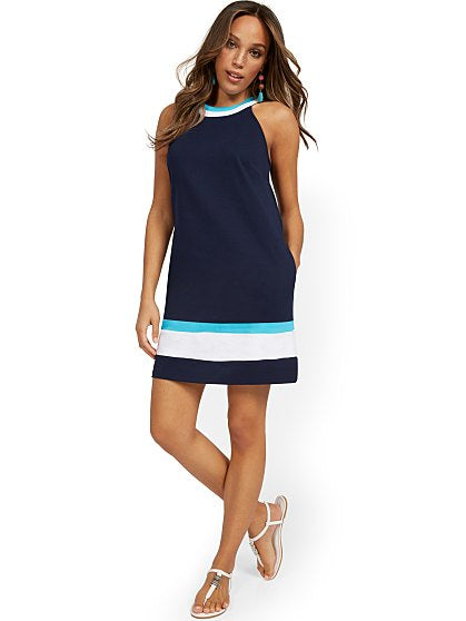 36.95 CLRBLK HALTER SHIFT