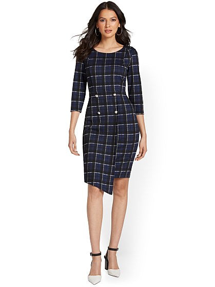 79.95 BTTN PLAID SHEATH