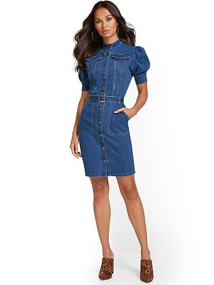 89.95 PUFF SLV DENIM DRS