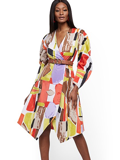 129.95 DRA PRNT WRAP DRES