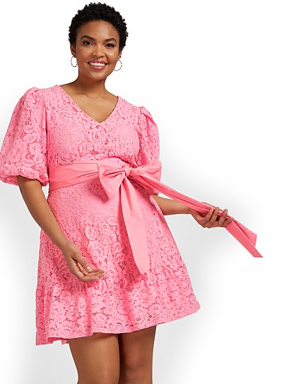 89.95 LACE PUFF SLV SHIFT