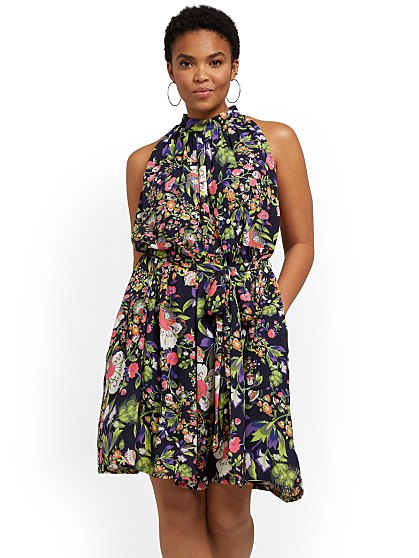 79.95 P BOW FLORAL SHIFT