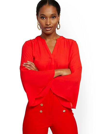 44.95 VOLUME SLV BLOUSE