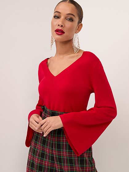 54.95 WIDE VNECK BELL SLV