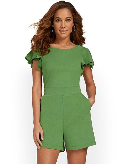 59.95 RUFFLE SLV JUMPSUIT