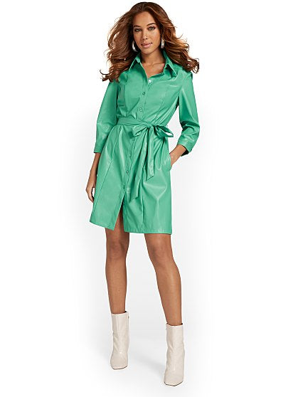 99.95 PU SHIRT DRESS